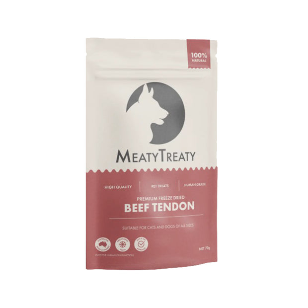 Meaty Treaty Beef Tendons 70gm Freeze Dried Treats for Dogs & Cats