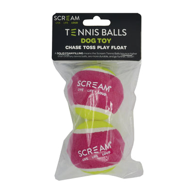 Scream Tennis Balls for Medium Launcher 2 Pack Loud Green/Pink