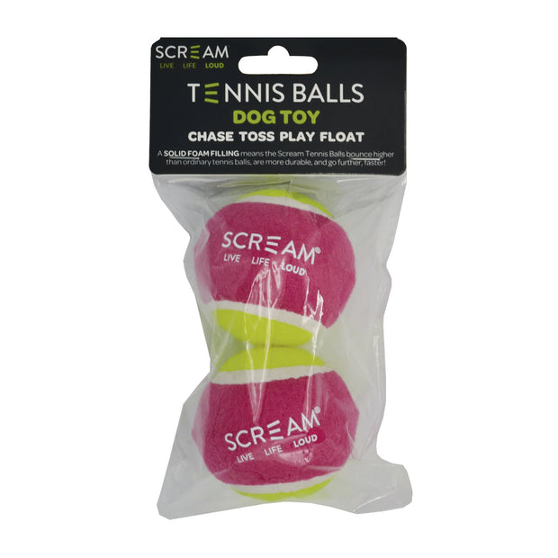 Scream Tennis Balls for Medium Launcher 2 Pack Loud Green/Pink