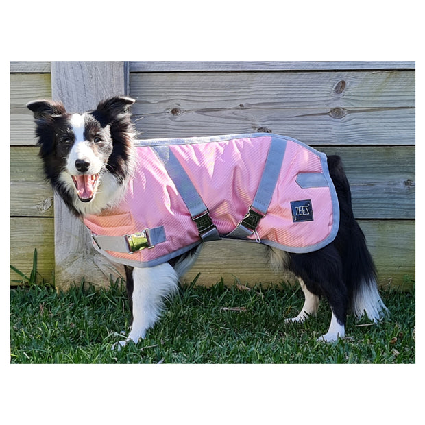 ZEEZ Supreme Dog Coat Flamingo Pink/Grey - Size 12 (31cm)