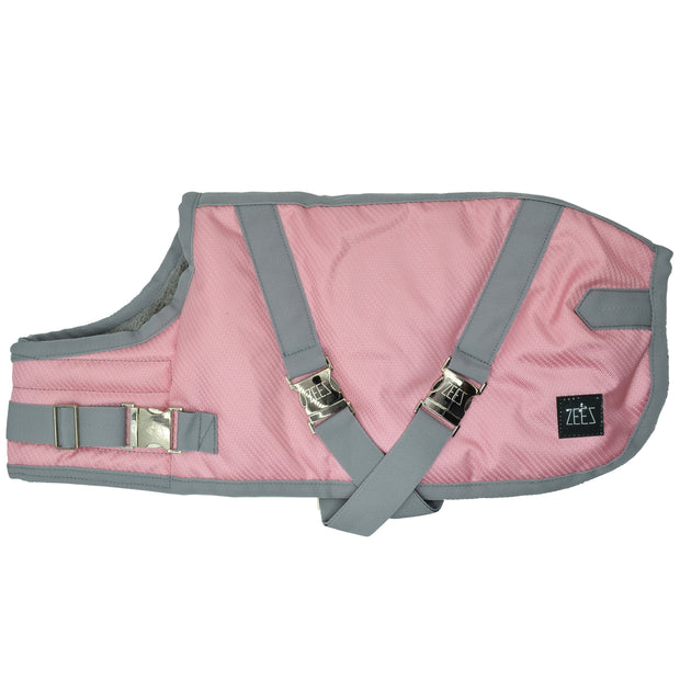 ZEEZ Supreme Dog Coat Flamingo Pink/Grey - Size 12 (31cm)