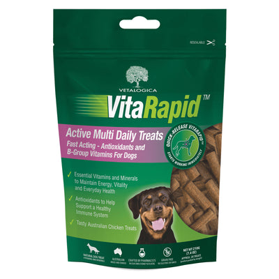 Vetalogica VitaRapid Grain Free Active Multi Daily Treats for Dogs 210gm