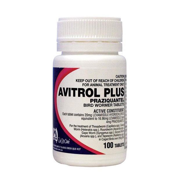 Avitrol Plus 20mg Bird Worming Tablets - 100 Pack