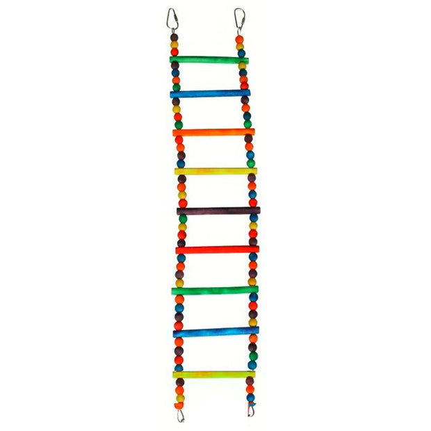 Bird Parrot Toy Hanging Ladder with Beads 9 Steps