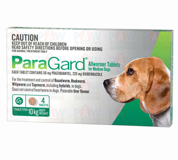 Paragard for Dogs 10kg GREEN - 4 Pack