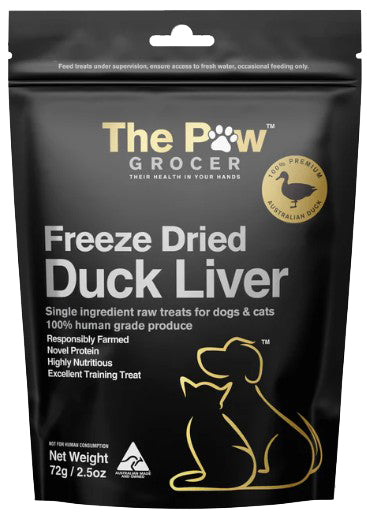 The Paw Grocer Black Label Duck Liver Freeze Dried Treats for Dogs