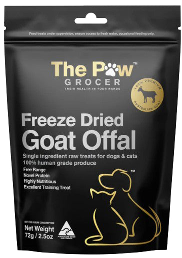 The Paw Grocer Black Label Goat Offal Freeze Dried Treats for Dogs