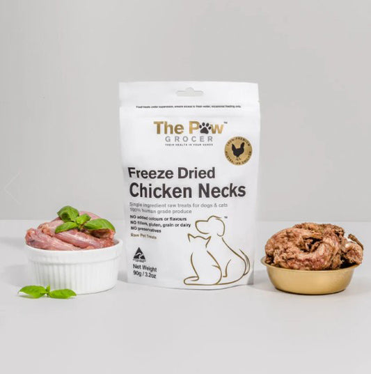 The Paw Grocer White Label Chicken Necks Freeze Dried Treats for Dogs