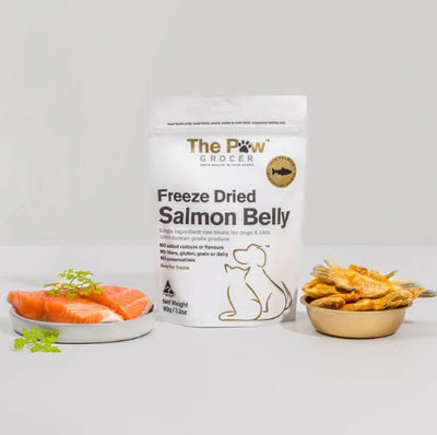 The Paw Grocer White Label Salmon Belly Freeze Dried Treats for Dogs