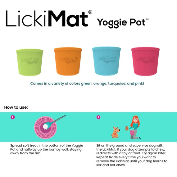 Lickimat Yoggie Pot Food Treat Bowl Turquoise