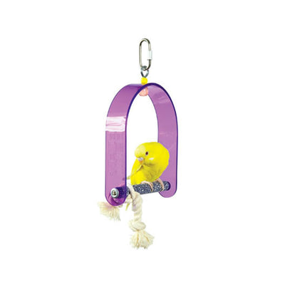 Acrylic Bird Swing With Cement Perch - Small (4.25" x 7.5")