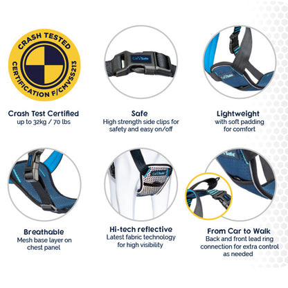 Company Of Animals Carsafe Crash Tested Dog Harness Blue Medium