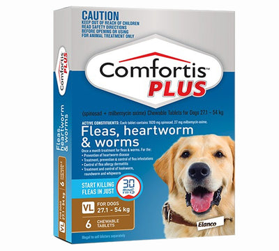 Comfortis Plus for Dogs 27.1-54.0kg BROWN - 6 Pack