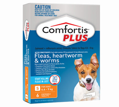 Comfortis Plus for Dogs 4.6-9.0kg ORANGE - 6 Pack