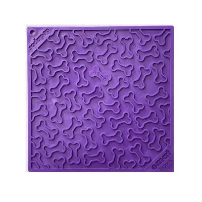 Sodapup Enrichment Mat Purple Bones Slow Feeder Lick Mat for Dogs and Cats