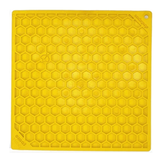 Sodapup Enrichment Mat Yellow Honeycombs Slow Feeder Lick Mat for Dogs and Cats