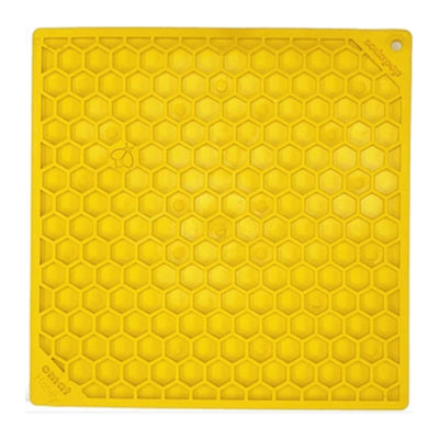 Sodapup Enrichment Mat Yellow Honeycombs Slow Feeder Lick Mat for Dogs and Cats