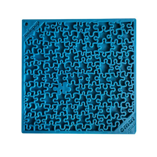 Sodapup Enrichment Mat Blue Jigsaw Slow Feeder Lick Mat for Dogs and Cats