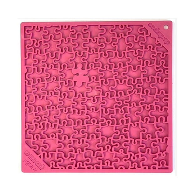 Sodapup Enrichment Mat Pink Jigsaw Slow Feeder Lick Mat for Dogs and Cats