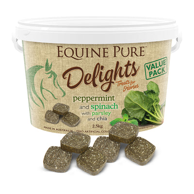Equine Pure Delights Treats for Horses - Peppermint & Spinach with Parsley & Chia 2.5kg