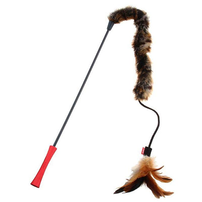 Gigwi Feather Teaser TPR Wand with Plush Tail for Pussycats