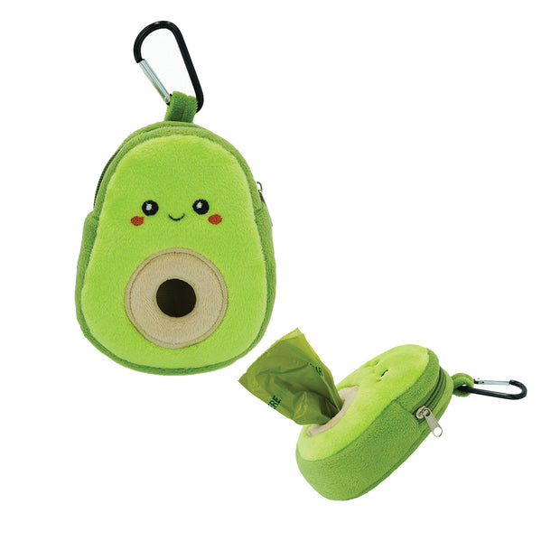 Hugsmart Waste Bag Dispenser Pooch Poop Bag Holder Pouch Plush Avocado