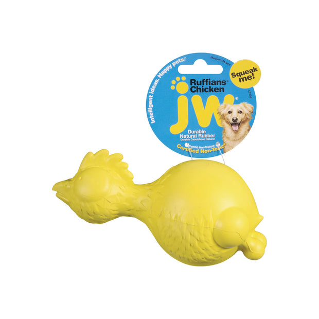 JW Ruffians Chicken Medium Dog Toy 16cm Various Colours