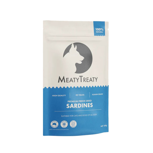 Meaty Treaty Whole Sardines 100gm Freeze Dried Treats for Dogs & Cats