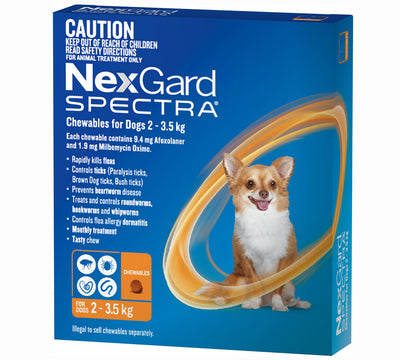 Nexgard Spectra Chewables for Dogs Orange 2-3.5kg - 6 Pack
