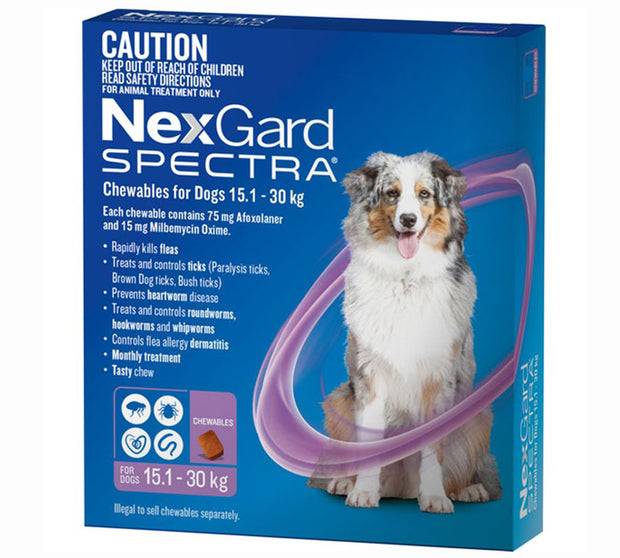 Nexgard Spectra Chewables for Dogs Purple 15.1-30kg - 6 Pack