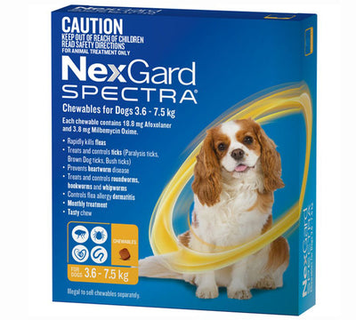 Nexgard Spectra Chewables for Dogs Yellow 3.6-7.5kg - 6 Pack
