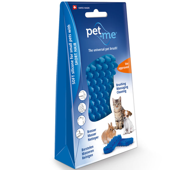 Pet+Me Silicone Grooming Brush Blue