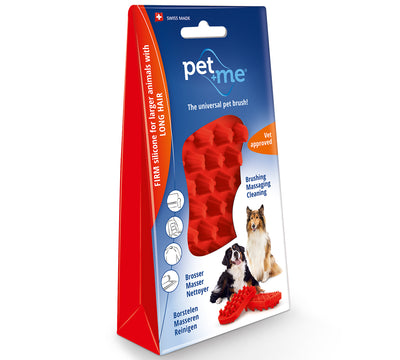 Pet+Me Silicone Grooming Brush Red