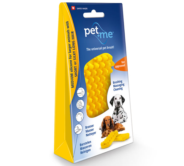 Pet+Me Silicone Grooming Brush Yellow
