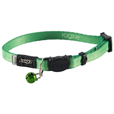 Rogz Kiddycat Safeloc Cat Collar 8mm - Lime Paws