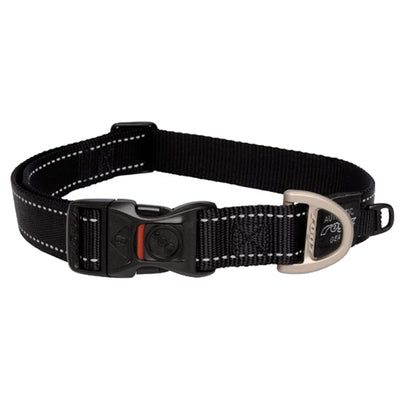 Rogz Classic Collar For Dogs - Fanbelt 20mm 34-56cm Large - Black