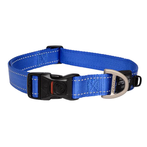 Rogz Classic Collar For Dogs - Fanbelt 20mm 34-56cm Large - Blue