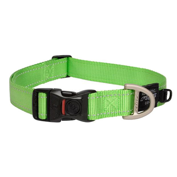 Rogz Classic Collar For Dogs - Fanbelt 20mm 34-56cm Large - Lime