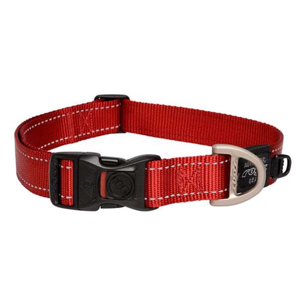 Rogz Classic Collar For Dogs - Fanbelt 20mm 34-56cm Large - Red