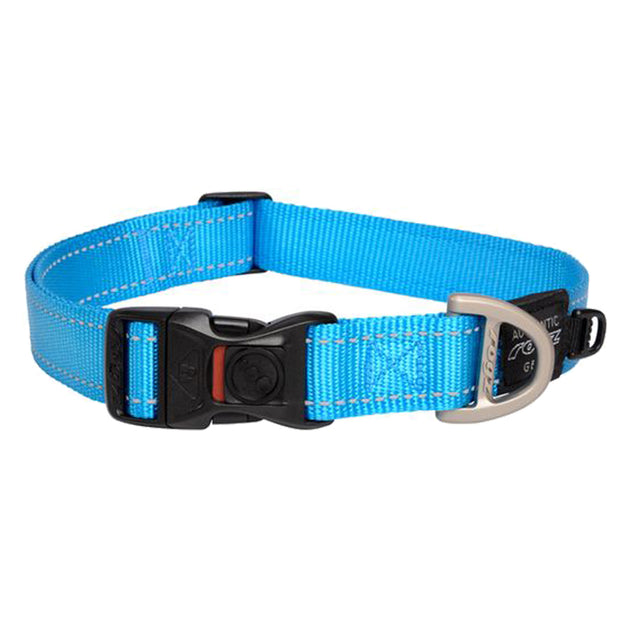 Rogz Classic Collar For Dogs - Fanbelt 20mm 34-56cm Large - Turquoise