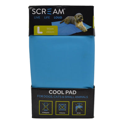 Scream Cooling Pet Mat Pad for Dogs and Cats Blue Large 90x50cm