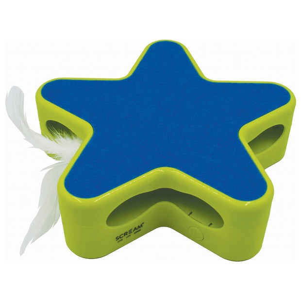 Scream Electronic Star Motion Interactive Cat Toy - Green/Blue