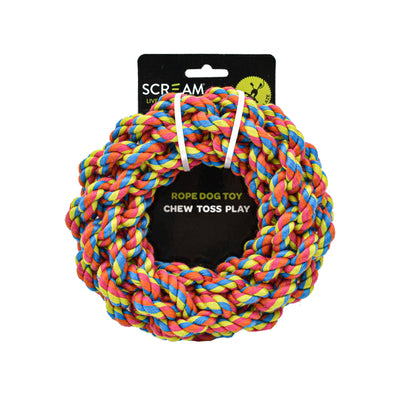Scream Rope Dog Toy Wreath Small 15cm