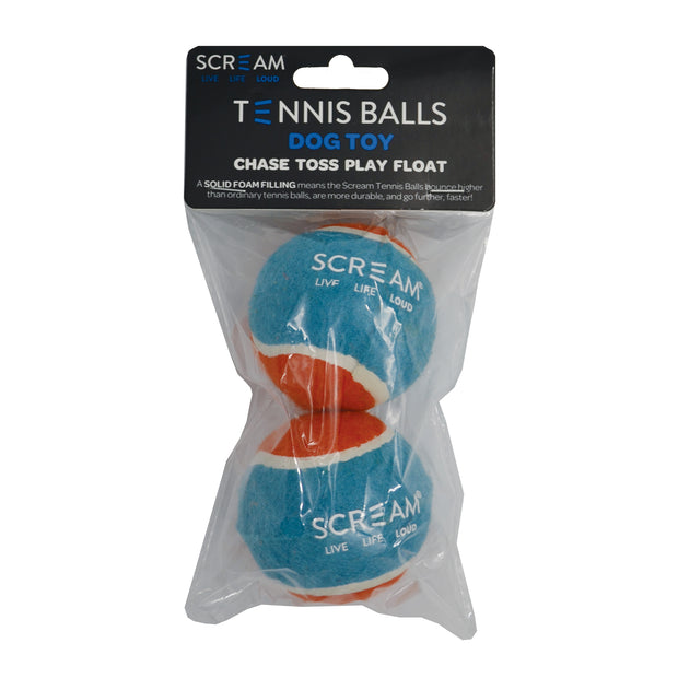 Scream Tennis Balls for Medium Launcher 2 Pack Loud Orange/Blue