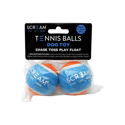 Scream Tennis Balls for Small Launcher 2 Pack Loud Orange/Blue