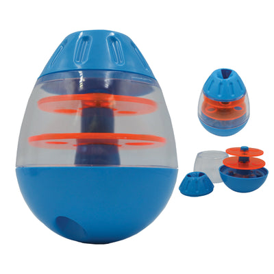 Scream Tip & Roll Interactive Treat Dispenser for Cats and Dogs Loud Orange/Blue