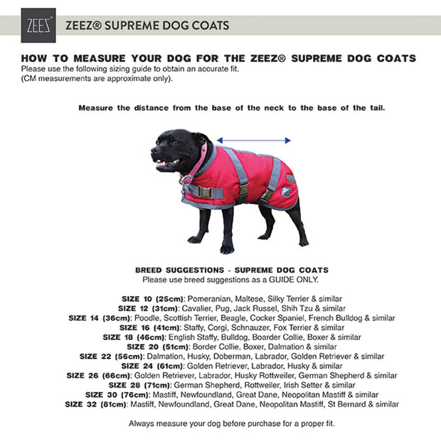 ZEEZ Supreme Dog Coat Ruby Red/Grey - Size 26 (66cm)