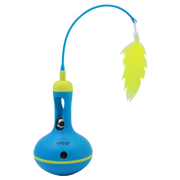 Scream Vase Tumbler Treat Dispenser Interactive Toy - Green/Blue