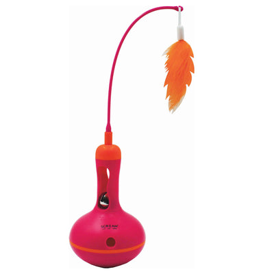 Scream Vase Tumbler Treat Dispenser Interactive Toy - Orange/Pink