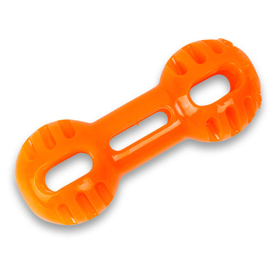 Scream Xtreme Dumbbell Treat Dispenser Toy for Dogs Extra Large 20cm Loud Orange
